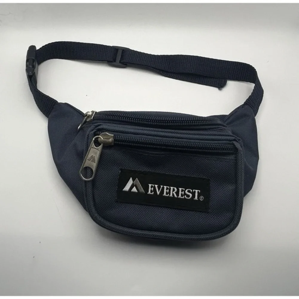 Youth Everest Waist Fanny Pack Blue Double Pocket Unisex‎